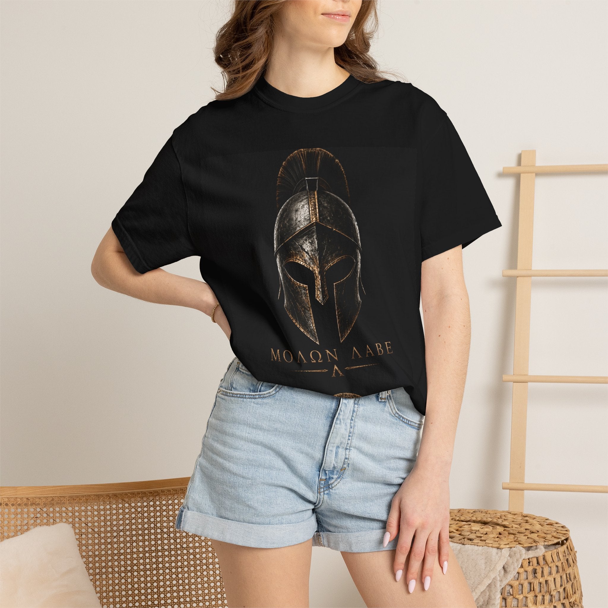 Molon Labe Spartan Helmet T-Shirt